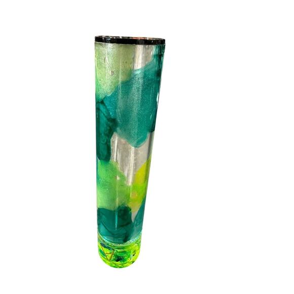 New Mikio Japan Handmade Acrylic Kaleidoscope “Neon Green” Oil Cel Three Mirror - Picture 3 of 15